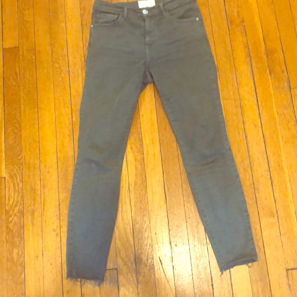 Olive green denim